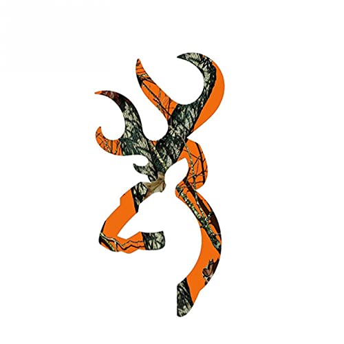 MACMRD Autocollants De Voiture 13Cm X 7Cm Browning Style Orange Camo Camouflage Chasse Autocollant De Voiture Orange Vinyle Decal