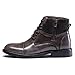 Holy dove Mens Oxford Leather Dress Boots Cap Toe Side Zip Fashion Mid Top Chukka Ankle Boots for Men Size 8