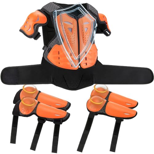 Equipo de motocicleta para niños con chaleco protector naranja ajustable 3