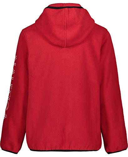 Nautica Boys' Little Zip Up Hoodie Sweatshirt, Signature Design, Kangaroo Pockets, Made With Lightweight Fleece, Red/Sleeve Logo, 7 #TOP1