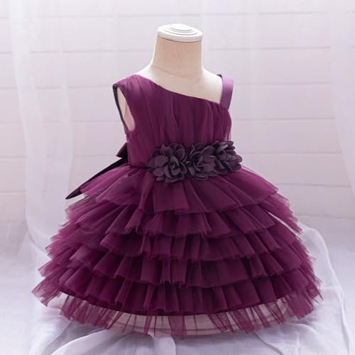 Girls Tulle Flower Dress Sleeveless Ruffled Birthday Party Gown for Toddlers and Kids Elegant Formal Wear4