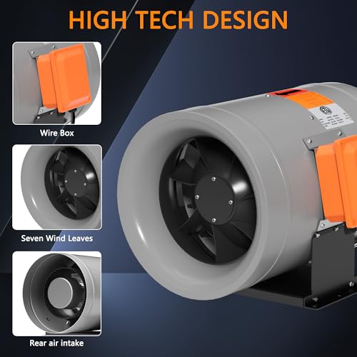 Ventilador de conducto de 14 pulgadas y 2450 CFM con velocidad constante 3