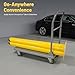 FONSOLUM Safety Bollard, 60 * 4.5 Inch Steel Parking Barrier Post with 4 Bolts & 8 * 8 Inch Heavy Duty Base & Wider Yellow Reflective Stripes, for Industrial Traffic Control, Warehouse, Crowd Control