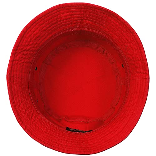 Men Women Unisex Cotton Bucket Hat 100% Cotton Packable For Travel Fishing Hunting Summer Camp (L/Xl, Red) #TOP4