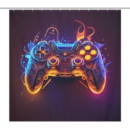 Rideau de douche rideaux douche lavable imperméable polyester 183x183cm gamer