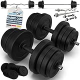 ArtSport set di manubri corti 3in1 con 2 manubri, 1 bilanciere e 1 manubrio Curl SZ - 12 pesi da 60kg e serrature a stella| Set di manubri per l'allenamento muscolare