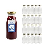 🎁 PACK : 20 bouteilles en verre vides de 250 ml, équipées d'un couvercle. Dimensions : Largeur 55 mm, Hauteur 140 mm, Diamètre du goulot 48 mm. Parfaites pour un usage professionnel ou personnel !