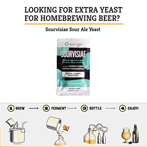 Craft A Brew - Sourvisiae® - Sour Ale Yeast - For Craft Lagers - Ingredients For Home Brewing - Beer Making Supplies - (1 Pack) #TOP3