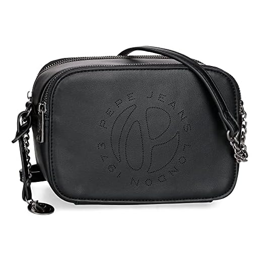 Pepe Jeans Mabel Bandolera Dos Compartimentos Negro 20,5x14x7,5 cms Piel sintética