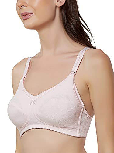 Image of Triumph Mamabel Nature Bra for Women Wireless Non Padded Maternity Bra Pure Cotton Nursing with Front Buckles Soft Cup Full Coverage Feeding Lingerie Comfortable Pregnancy Support Pack of 1