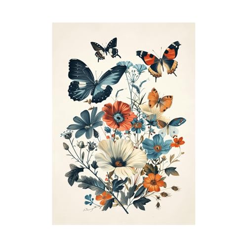 Tableau salon vintage papillon pour une décoration murale moderne et cocooning