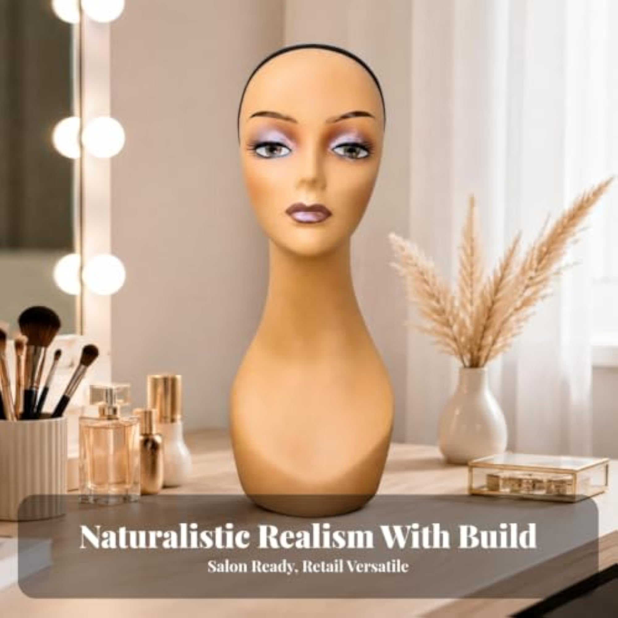 Smooth Molded Head with Hairpiece Cap Display
