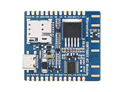 Waveshare SIM7600E H 4G Module, Used for Windows/Linux Dial up Internet Access, Cloud Platform Communication, GNSS Locating, Compatible with Raspberry Pi/Jetson Nano/ESP32/STM32 Programming Platforms