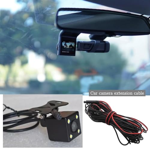 Image of ECSiNG 10m Car Camera Extension Cables 2.5mm Male to 4 Pin Backup Camera Cord Dash Cam Reverse Camera Extension Cables for Car Truck Motorhome Bus Van Black