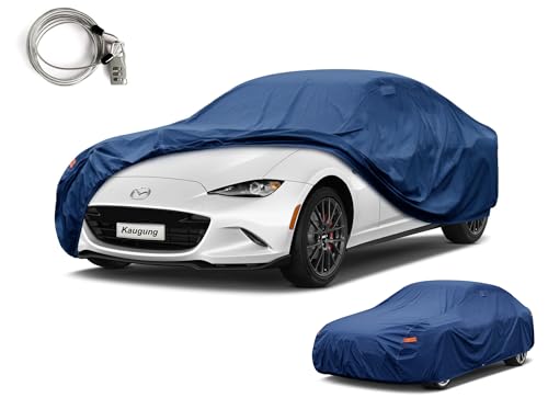 Image of Kaugung Custom Fit Car Cover for Mazda MX-5 Miata (NA, NB, NC, ND & RF), Heavy Duty Waterproof All Weather Outdoor Protection, Breathable 2-Door Convertible Roadster Cover