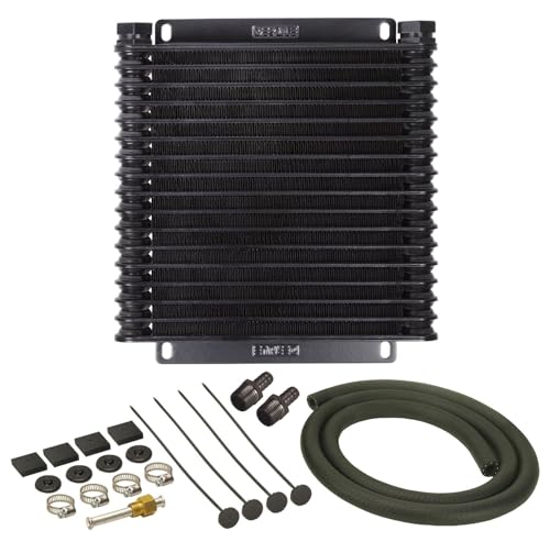 Derale 13614 Series 9000 Plate and Fin Transmission Oil Cooler,Black