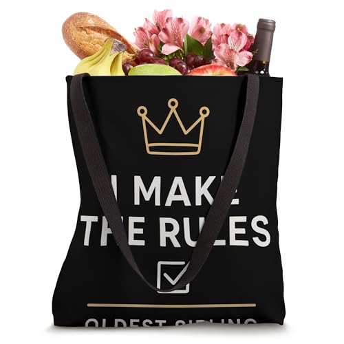 Oldest Sibling Rules Firstborn Family Humor Tote Bag miniatura 4