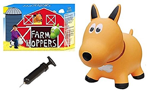 Farm Hoppers Bouncing Inflatable Animals - Award Winning Ride On Bouncy Dog Animal Jumper Toy For Children, Bpa, Latex Free Plastic, Easy Use Hand Pump #TOP4
