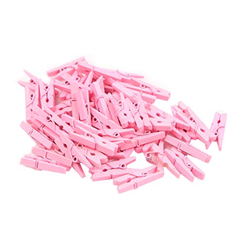 VORCOOL 100 Pieces Mini Wooden Pegs, Natural Wooden Clothes Pegs, Photo Clips For DIY Craft Decoration.