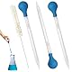 3er Set Pipette 10ml, 3.5 x 5.5 cm Glaspipetten mit Skala für Labor, Medizin, Schule und Lebensmittelforschung, Inklusive 3 Pipetten, 3 Blauen Saugbällen und 1 Reinigungsbürste,