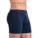 DAVID ARCHY Men's Underwear Breathable Boxer Briefs Bamboo Rayon Super Soft Trunks with Fly in 4 Pack (L, Navy Blue - 5.5