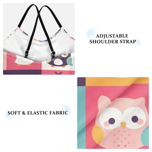 KLL Cute Owl Animal Cartoon Girls 1 Piecing Bathing Suit Summer Swimming Suits with Adjustable Straps Cute3