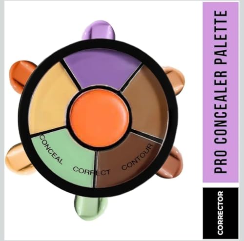 Image of 3 in 1 & 6 in 1 Concealer Palette with 4 Mini Puff Blenders | Long Lasting Cream Concealer for Women & Girls