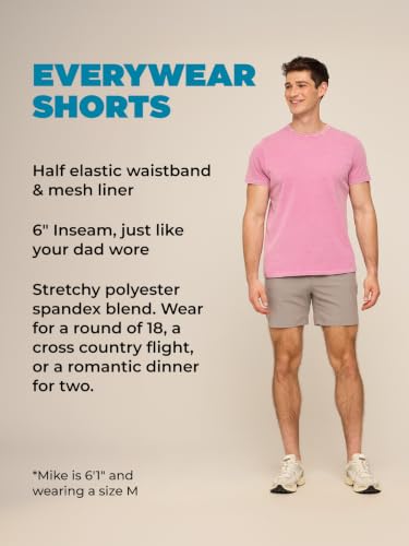 Image of Chubbies Everywear Men's Shorts - Mens Shorts Casual 6in Inseam, Elastic Waist, Water-Resistant, Zipper Pocket