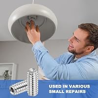 PATIKIL 50 Stück Madenschraube M2 x 4mm, 304 Edelstahl Madenschrauben Set für Türklinken Halterung Möbel Lampen Wasserhahn Reparaturen, Silber Innensechskant Gewindestifte Schrauben Set – Ansicht 6