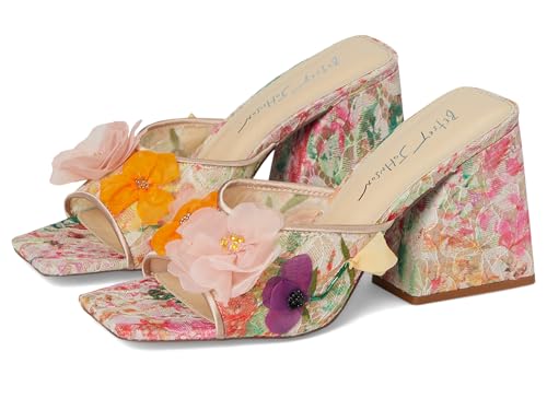 Betsey Johnson Womens Heath Heeled Sandal Nude Multi 7.5