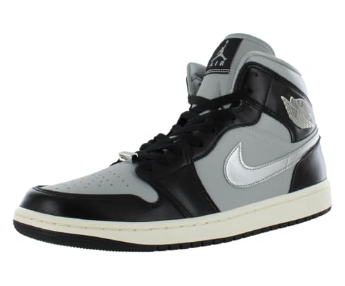 Jordan Air 1 Mid SE Women's Shoes (FB9892-002, Black/Light Smoke Grey/SAIL/Metallic Silver) Size 11