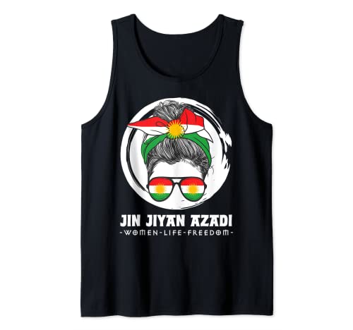 Bandera kurda JIN-JIYAN-AZADI Apoyo a las mujeres kurdas NO HIJAB Camiseta sin Mangas