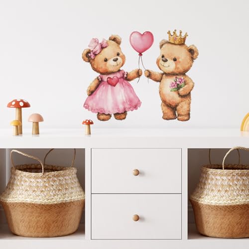 Vinilos decorativos de ositos con globo para pared infantil miniatura 4