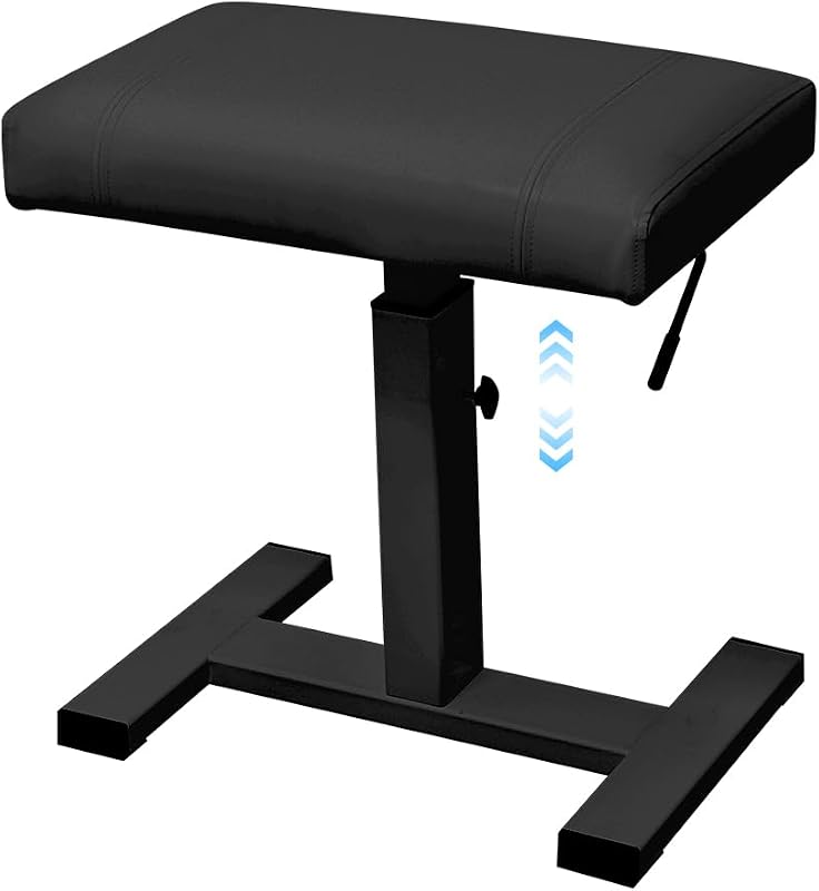 lumizone Height Adjustable Keyboard Bench Hydraulic Lifting Smooth | Piano Bench 19.3" x 12.2" PU Leather Seat Keyboard Chair Heavy Duty Piano Stool with High-Density Sponge Alloy Base