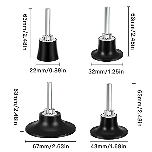 Worldity 4 Pieces Quick Change Disc Pad Holder, Roloc Disc Pad Holder For Die Grinder Accessories Including 1, 2, 3Inch Sander Disc Holder With 1/4 Inch Shank Double Replacement Rod #TOP1
