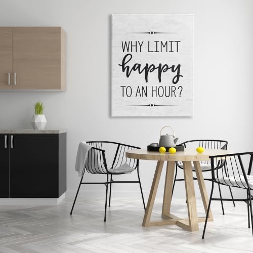 Image of Stupell Industries 'Why Limit Happy to an Hour Subtle Birch'| Canvas Art