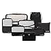 HiDay 7 Set Packing Cube System - 3 Travel Cubes + 3 Pouches + 1 Premium Shoes Bag - Perfect Travel Luggage Organizer
