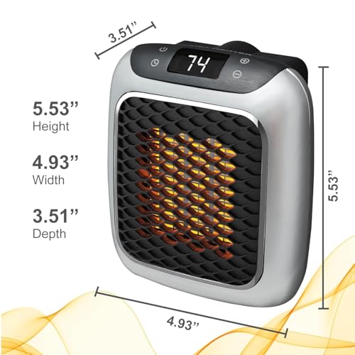 Image of KANUPRIYA 800 Convenient Wall Outlet Heater with Adjustable Thermostat Programmable 12 Hour Timer Auto Shut-Off - Mini Ceramic Heater Quiet and Space Saving