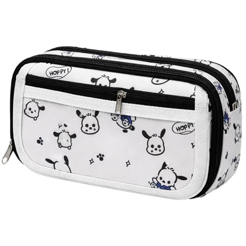 Image of FunBlast Pencil Pouch for Girls- Kawaii Pencil Pouch, Aesthetic Pencil Case Organizer, Large Capacity Stationary Organizer Case, Multipurpose Zipper Pouch for Kids & Adults (White)