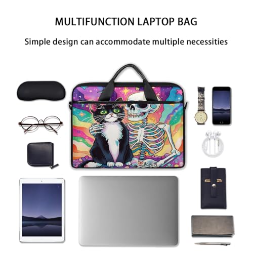 Bolsa para portátil 15 pulgadas diseño esqueleto gato miniatura 7