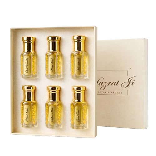 Image of Attar Perfume for Man Woman Gift Set Combo | Kesar Fruity Citrus Wood Musk Oud Kannauj Attar Original Notes | Alcohol Free Pocket Perfume Oil Roll On Long Lasting 6x6ml