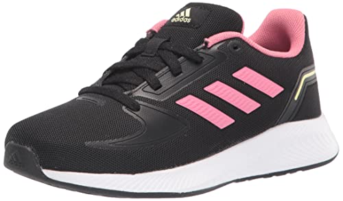 adidas Runfalcon 2.0 Running Shoe, Black/Rose Tone/Pulse Yellow, 6.5 US Unisex Big Kid
