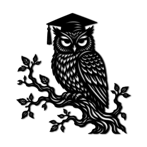 Graduation Owl Metal Wall Art Metal Outdoor Decor Modern Metal