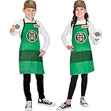 Barista Children's Costume Kit- Brown and Green | One Size- Set of 1