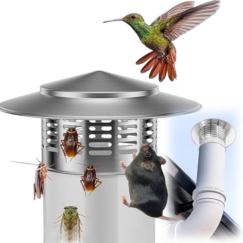 Conduit de Fumée Chapeau de Cheminée en Acier Inoxydable, Chapeau Capot Cheminée, Hotte D'aération de Toit Ronde, Chapeau Conduit de Fumée Pour Tuyau de Cheminée de 75mm(75mm(2.95in))