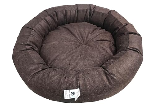Image of Small Size Dog Bed for Small Size Dogs, Puppies, Kitten and cat Bed Velvet Fabric Color Full Brown Anti Skid Bottom Washable Export Quality Pet Bed