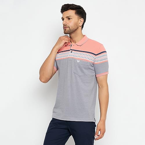 Image of Duke Stardust Men Polo Neck Half Sleeve Cotton T-Shirt (LF7074 Coral XL)