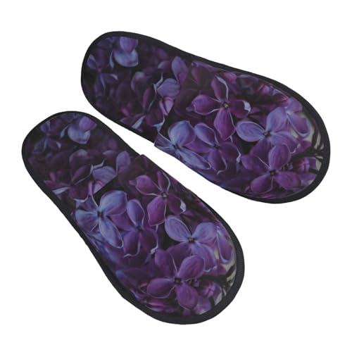 Lilac Print Women Slippers Home Furry Shoes Keep Men Couples Shoes Warm For Women-2