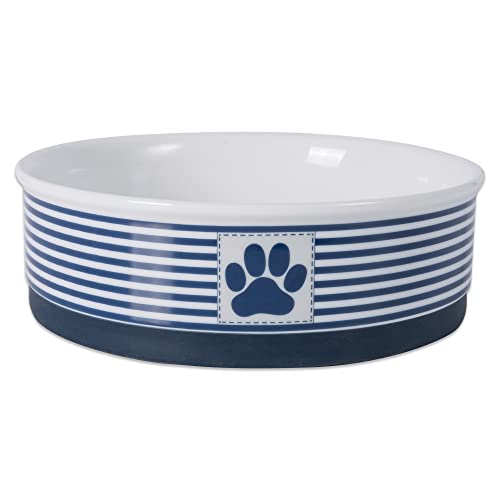 Bone Dry Paw & Patch - Ciotola Grande in Ceramica per Animali Domestici, 19 x 6 cm, Colore: Blu Nautico