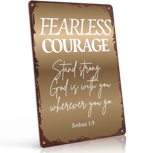 Fearless Courage Inspirational Quote Metal Sign 8X12 Inch, Decorative Aluminum